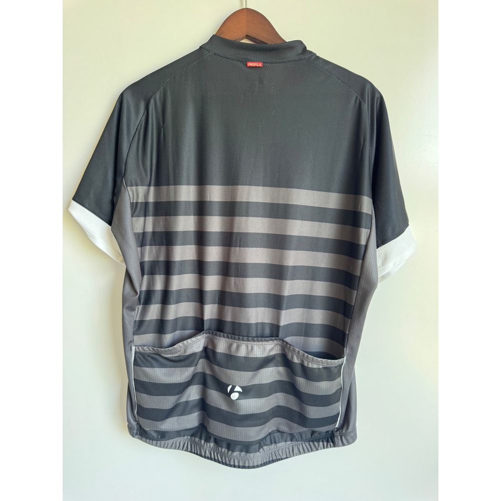 Trek Bontrager Mens XL Cycling Jersey Black Grey Striped Short Sleeve Profila - Picture 4 of 7